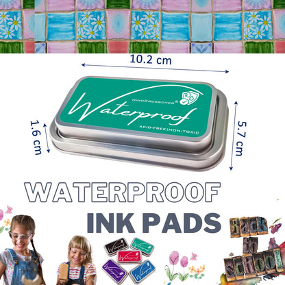 Ink Pads for Rubber Stamps, Rubber Stamps Pads- Permanent, Waterproof, Stamp Pads for Card Making, Scrapbooking Supplies, Christmas Ink Stamps, Hand Stamp Ink Pad, Non-Toxic (5 Ink Pad Bundles)