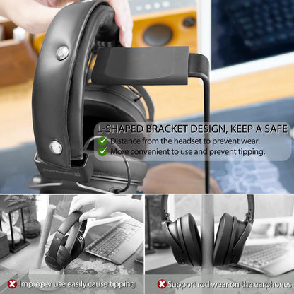 GEVO Headphone Stand for Desk - Wooden Headset Stand for Desk - Wooden Headphone Holder with Airpods Max and More
