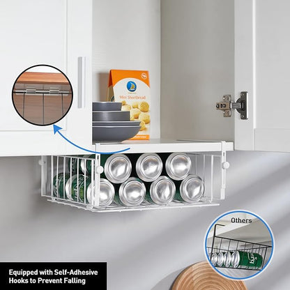 2 Pack Hanging Under Shelf Storage Basket, Adjustable Under Cabinet Add-on