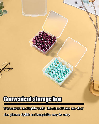 Wuqoioo Small Plastic Case, 24 Pack Clear Plastic Beads Storage Containers Clear Craft Storage Boxes Mini Storage Containers For Small Items, Crafts, Jewelry, Hardware (3.3 x 3.3 x 1.2 inches)