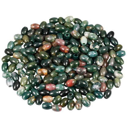 Nupuyai Pack of 30 Barrel Large Hole Beads for Jewelry Making, Polished Rondelle Stone Macrame Beads fit Charms Bracelet, Indian Agate