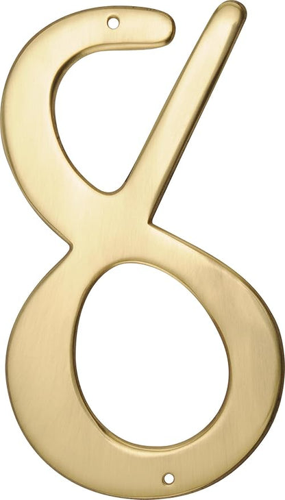 HIllman 847050 4-Inch Nail-On Traditional Solid Brass House Number 8