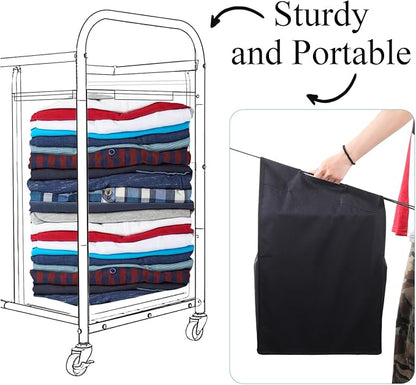 3 Pcs Black Hypotenuse Laundry Sorter Replacement Bags Hamper Cart Removable