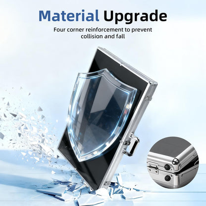 Large Portable Card Show Display Case 34"x22", Aluminum Lockable Trade Show Display Case with Acrylic Side and Handle, Tabletop Showcase for Baseball Sports Graded Cards TCG Craft Jewelry Collection