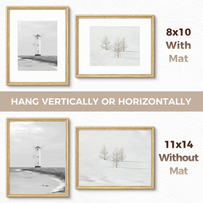 Fun Memories 11x14 Picture Frame, Handcrafted Oak Wood Picture Frame, 11 x 14 Photo Frame with High Tempered Glass, 11 by 14 Wooden Frame Matted to 8x10 Photo Wall Mounted, Oak Color, 1 Pack