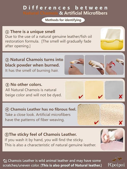 Eyeglass Cleaning Cloth Natural Chamois Leather Camera Lens Cleaning