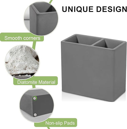 Diatomite Toothbrush Holder 2 Slots Tooth Brush Holder