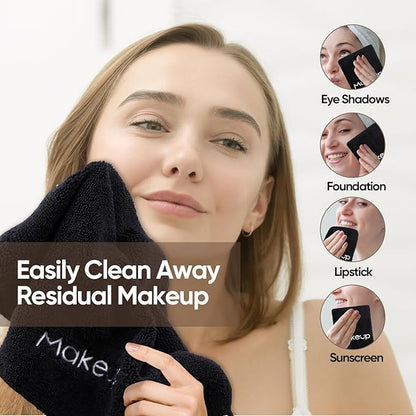 HOMEXCEL Makeup Remover Cloth 6 Pack, Premium Washable Soft 13x13 Inch Facial