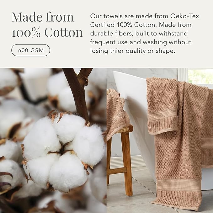 NY Loft 100% Cotton 4 Pack Bath Towel Set| Super Soft & Absorbent Quick-Dry