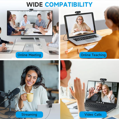 AOC 4k Webcam for PC with Microphone, Computer Camera with Noise Cancellation, Privacy Cover, 99° FOV, Plug & Play USB Webcam for Streaming, Conferencing, Zoom, Skype, Facetime, Laptop, PC, Skype