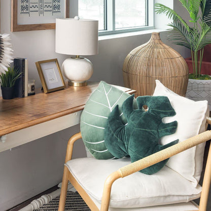 Green Philosophy Co. Monstera Leaf Pillow - Mossy Earth - Large Soft Plant-Shaped Plush Cushion for Couch, Bed, or Reading Nook - Cute & Unique Nature-Inspired Decor Super Soft & Cuddly Throw Pillow