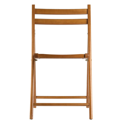 Winsome Robin Folding Chair Set of 4 in Teak, Convenient & Lightweight Portable Kitchen & Dining Chairs for Small Homes & Apartments, Indoor & Outdoor Foldable Seating