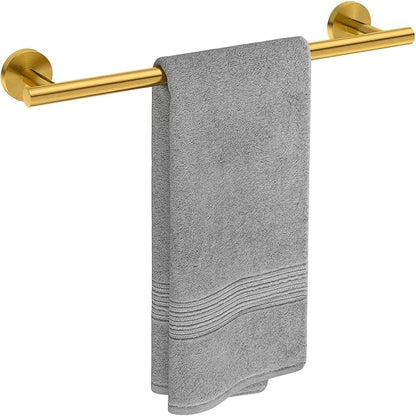 USHOWER Brushed Gold Towel Bar, 18-Inch Towel Racks for Bathroom Wall-Mounted, Thicken SUS304 Stainless Steel Towel Rod (Total Length 20-Inch)