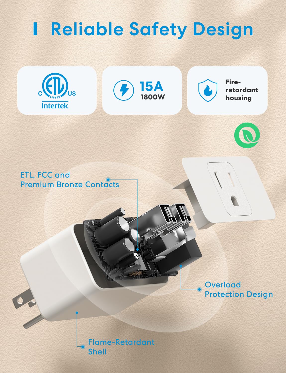 meross Smart Plug Mini, 15A & Reliable Wi-Fi, Support Apple HomeKit, Siri, Alexa, Echo, Google Assistant and Nest Hub, App Control, Timer, No Hub Needed, 2.4G WiFi Only, 2 pack