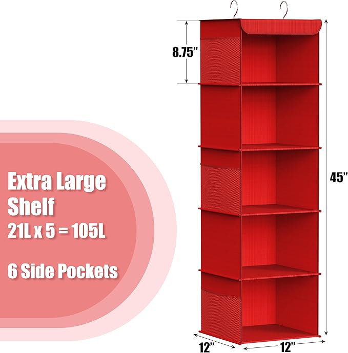 Simple Houseware 5 Shelf Hanging Closet Organizer