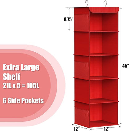 Simple Houseware 5 Shelf Hanging Closet Organizer