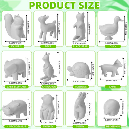 12 Pcs DIY Rock Animal Painting Craft Kits Rocks to Paint Turtle Pet Paint Your Own Resin Stone Paintable Animal Figures Ideal DIY Arts and Crafts Complete Painting Crafts with Paints & Brush