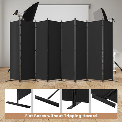 C-Hopetree 8 Panels Room Divider, 6 Ft Tall Indoor Folding Privacy Screen, Portable Partition Separator, Freestanding Separation Temporary Wall for Office, Bedroom, 160" W X 71" H, Black
