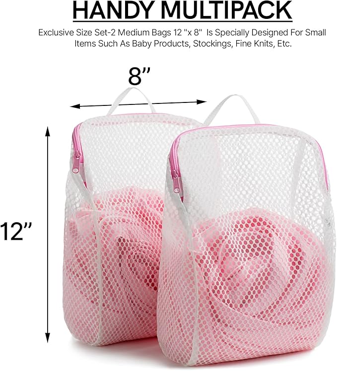 COMLIFE Set of 2 Delicates Honeycomb Mesh Laundry Bag, Use YKK Zipper,