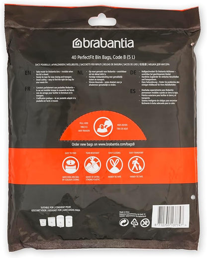 Brabantia PerfectFit Trash Bags Thick Plastic Trash Can Liners