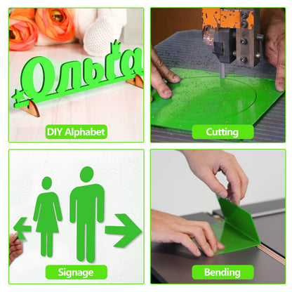 Frddiud 3 Pcs Green Acrylic Sheets, 12 x 12 x 1/8 Inch Laser Cutting Plastic Plexiglass Panel, Sheets for DIY Projects, Crafts Art Display, Signs (Green)