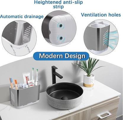 Toothbrush Holders for Bathroom Organizer Countertop, Detachable Anti-Slip