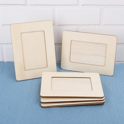 GNIEMCKIN 35 PCS 3.16 x 4.7 Inch Wooden Picture Frames, Unfinished Solid Wood Photo Frames for Crafts, Perfect for DIY Painting and Decorative Projects
