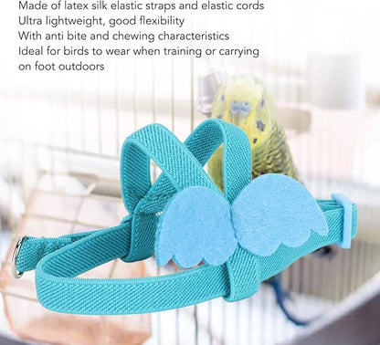 Pet Parrot Bird Harness Leash, Adjustable Parrot Nylon Leash Bird Flight Harness Vest, Bird Flying Clothes with Rope Parrot Flight Suit with Leash for Parakeets Cockatiels Conures Budgies(S)