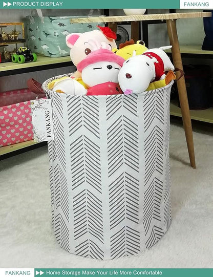 FANKANG Storage Basket, Nursery Hamper Canvas Laundry Basket Foldable