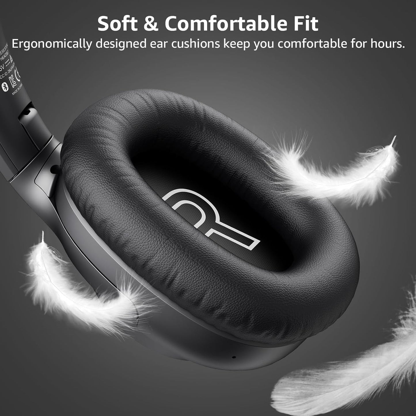 Riibox Y7Pro Hybrid Active Noise Cancelling Headphones, LDAC Hi-Res Audio, 100H Playtime, Bluetooth 6.0, Customize EQ via App, Comfort Fit Wireless Over-Ear Headphones for Home Office Travel