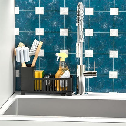 Sink Caddy & Kitchen Sink Organizer, Plastic Kitchen Countertop Organizer