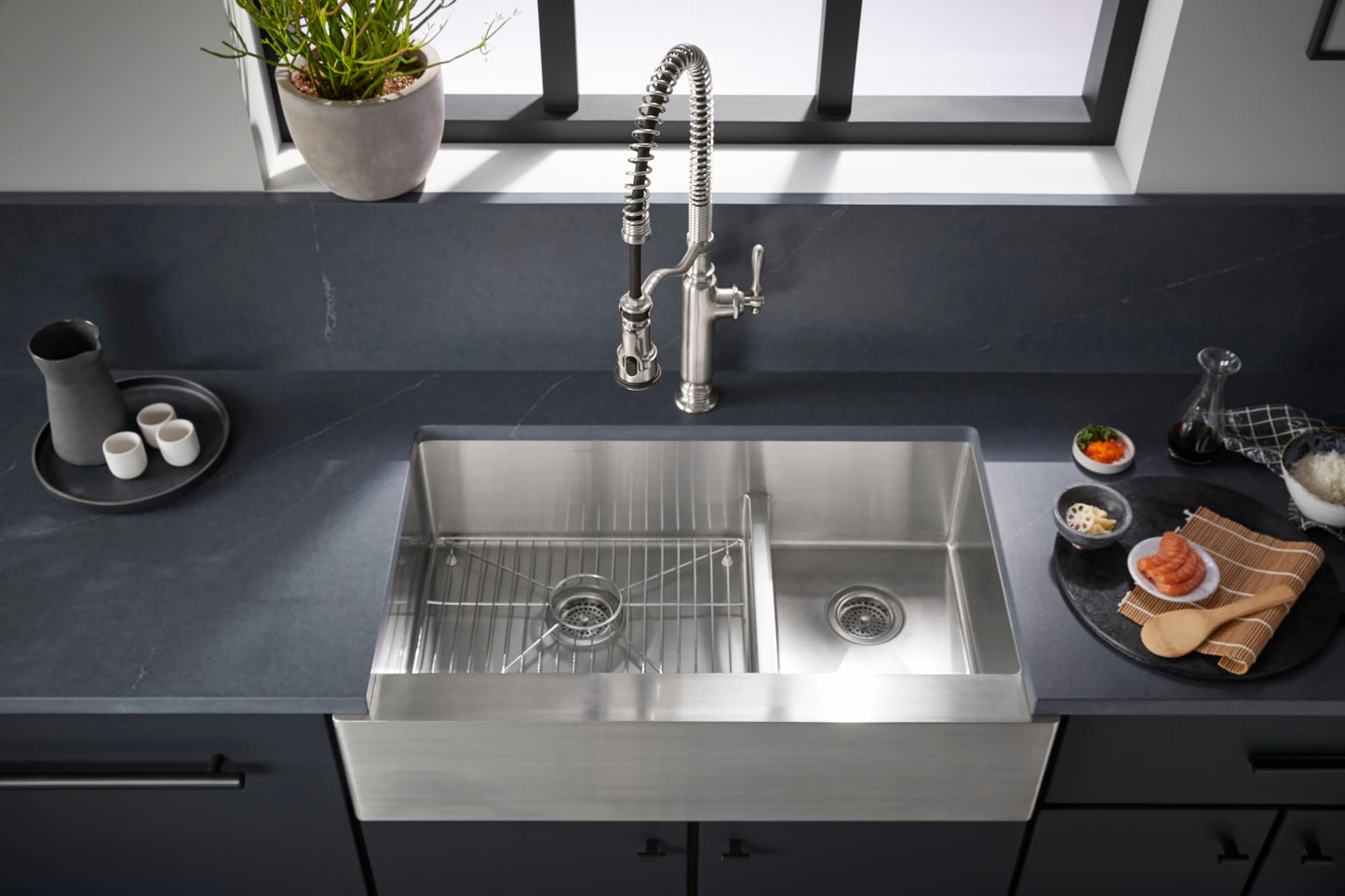 KOHLER Tournant Semi-Professional Pull-Down Kitchen Sink Faucet, Commercial Kitchen Faucet with Pull Down Sprayer, 77515-CP, Polished Chrome