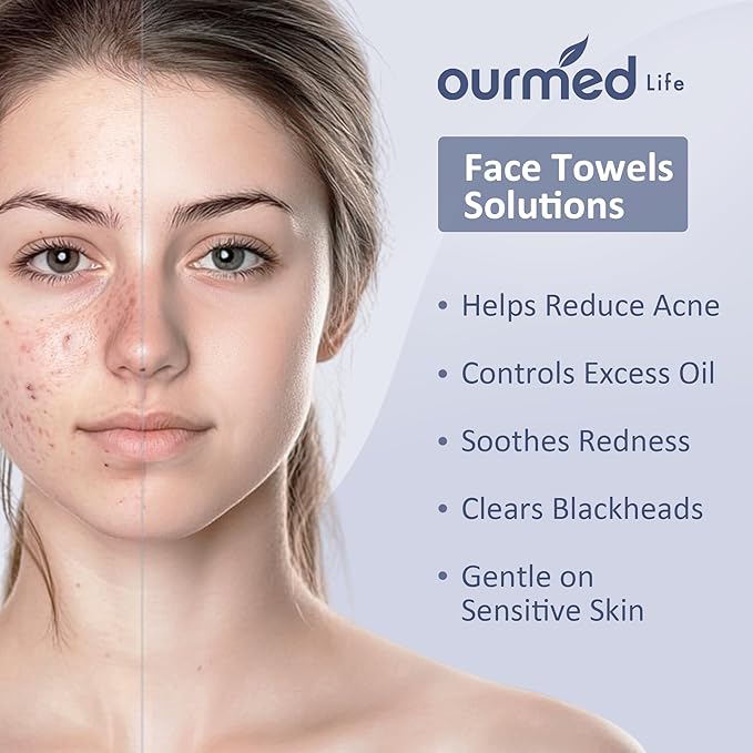 Ourmed Life Face Towels, Disposable Biodegradable Clean Face Wipes
