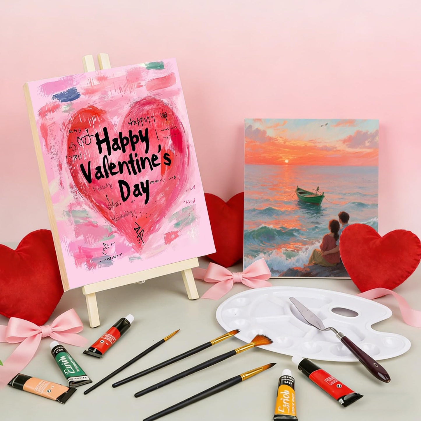 5 Pack 12 x 16 inch Wood Panel Boards,Unfinished Wood Frames for DIY Art Projects, Square Canvas for Painting, Pouring, Arts Use with Oils, Valentine's Day Halloween Christmas Decorative Panel Canvas