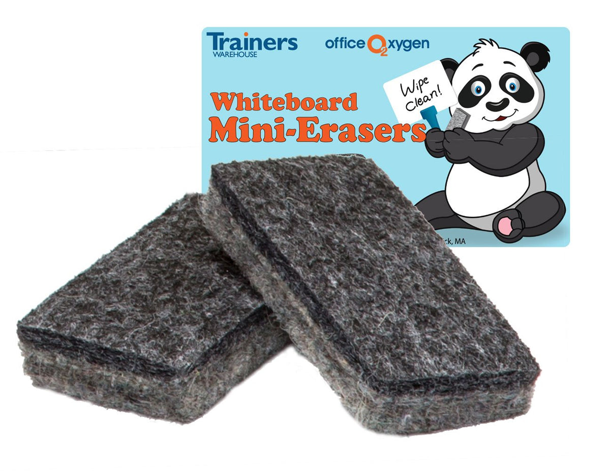 Trainers Warehouse Mini Erasers for Whiteboard Dry-Erase, Set of 30 erasers, 2.5" Long, for Classroom and Office | Fits in Small Hands | Whiteboard & Melamine Surfaces