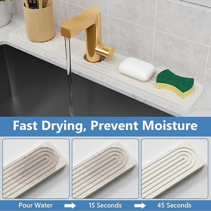 24'' Longer Faucet Mat for Kitchen Sink Stone Faucet Mat for Kitchen Sink