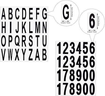 10 Sheets Mailbox Numbers and Letters Stickers for Outside Stick on Black Vinyl Alphabet Number Decals Sticky for Home Business Apartment Address Window Door Car Truck(2 x 1 Inch)