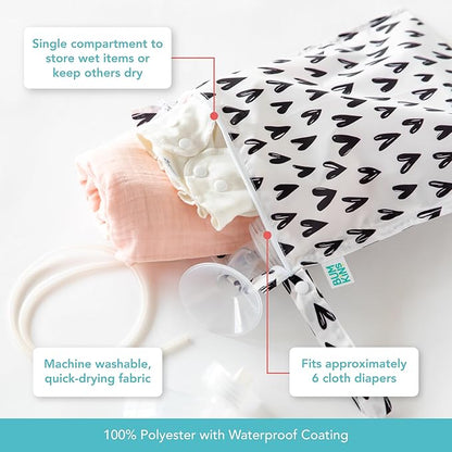 Bumkins Waterproof Wet Bag for Baby, Swim Suit, Cloth Diapers, Pump Parts