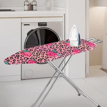 Leopard Print Rose Ironing Board Cover Dec Cover Scorch Stain Resistant Ironing