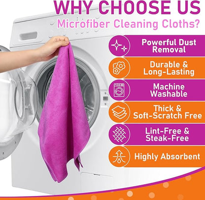 Newwiee 3 Pcs Extra Large Microfiber Cleaning Cloth 30" x 20" Washable Reusable