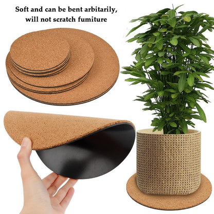 BUYGOO 10Pcs Cork Plant Mat Round Cork Plant Coasters 4/6/8 Inch DIY Corks Pad Plants Plate Pad for Gardening, Indoor and Outdoor Pots, DIY Craft Project