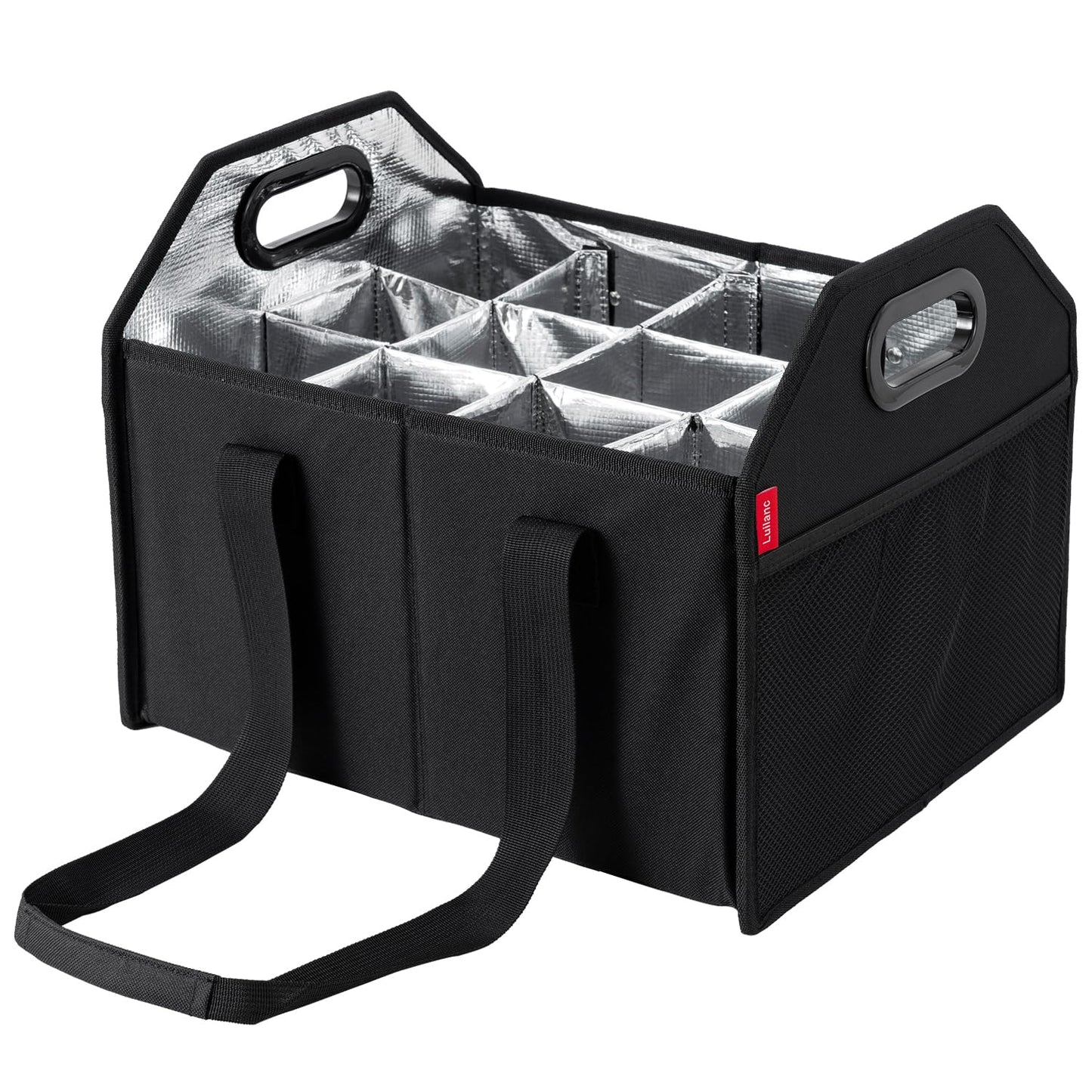 LUILANC Bottle Wine Carrier Collapsible 12 Bottle Storage Box Reusable Portable Carrier Case for Tote Bag Moving, Vacation Caddy Grocery Shopping Wine Tasting Access