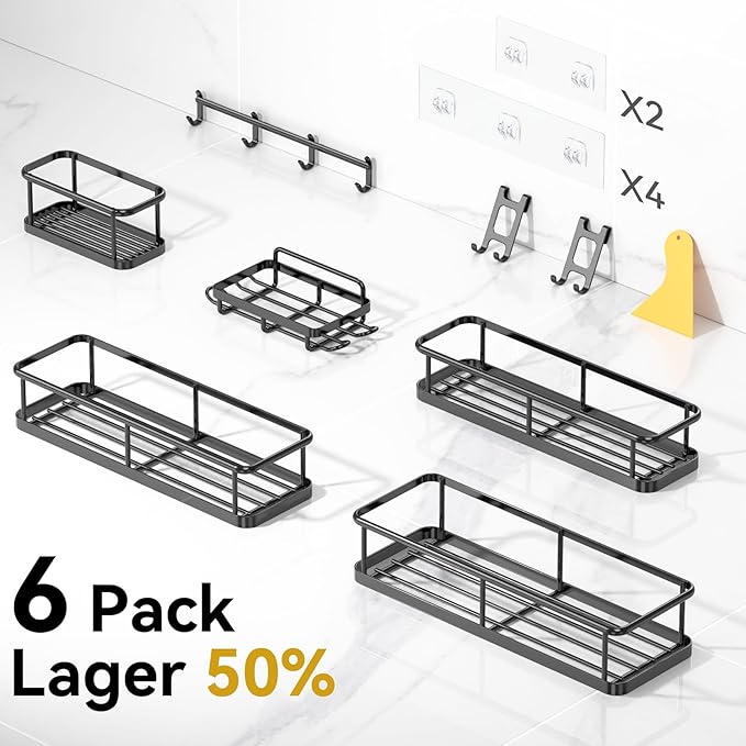 YASONIC Shower Caddy Adhesive, Rustproof Shower Shelves