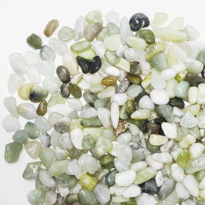 Pulovin 5LB Succulent and Cactus Pebbles, 1/5 Inch Jade Pebbles for Indoor Plants, Decorative Gravel for Vases, Bamboo, Succulent, Terrarium, Crafts, Cactus