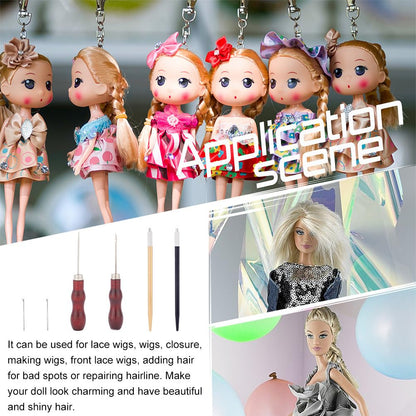 AHANDMAKER Doll Hair Rooting Tool Reroot Rehair Tools Alloy Rooting Needles Doll Making Kit Doll Hair Making Accessories for DIY Handle Doll OB BJD Wig