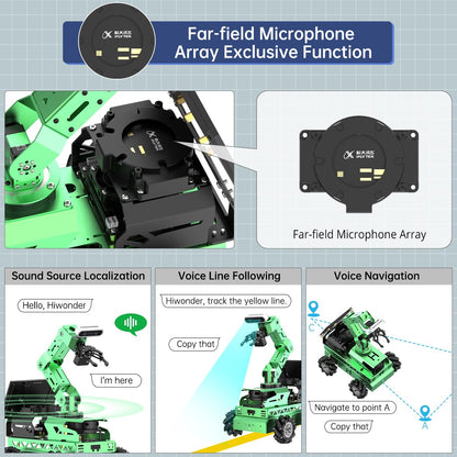 HIWONDER Robot Car with ChatGPT Large AI Model ROS2 ROS1 Education Lidar SLAM Mapping Navigation AI Vision 6DOF Robotic Arm Voice Control Smart Sorting, JetRover Standard Kit & Jetson Nano 4GB