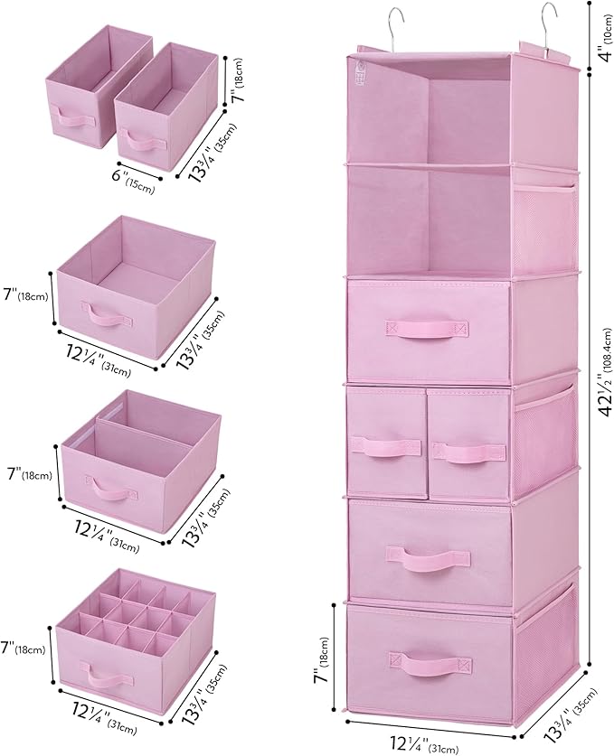 GRANNY SAYS Hanging Closet Organizers and Storage, 6 Shelves Closet Hanging