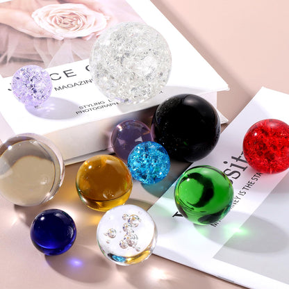 uxcell 80mm/3.1" Crystal Sphere Ball Bubble Glass Solid Decorative Sphere Crystal Ball Prop Ornament for Feng Shui Divination Fortune Telling Tabletop Fountain Decoration, Clear