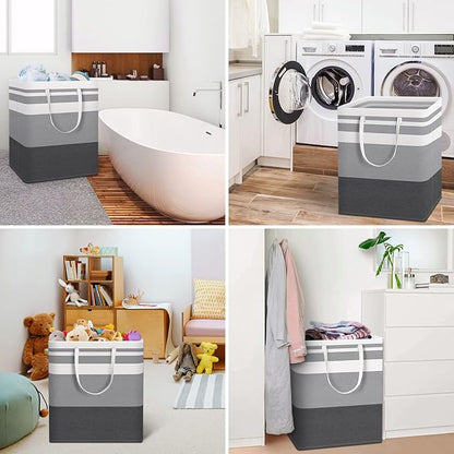 HomeHacks 3-Pack Large Laundry Basket, Waterproof, Freestanding Laundry Hamper
