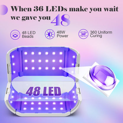 UV Light for Resin — 48W 48 LEDs Large Double-Sided 360° Lamp, 365-405nm, 1-10min Timer, 2 Heat-Resist PC Boards&2 USB Cables, for Molds, Jewelry, Crafts & Batch Curing — for Beginners, DIYers & Pros